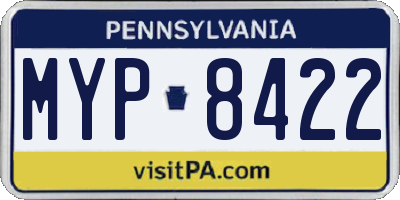 PA license plate MYP8422