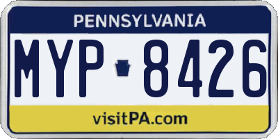 PA license plate MYP8426