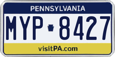 PA license plate MYP8427