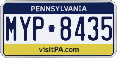 PA license plate MYP8435