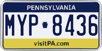 PA license plate MYP8436