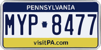 PA license plate MYP8477