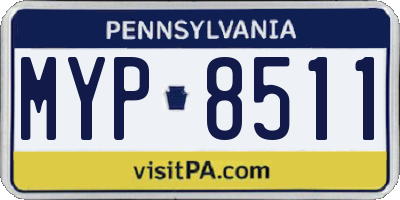 PA license plate MYP8511