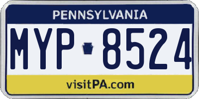 PA license plate MYP8524