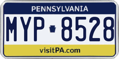 PA license plate MYP8528