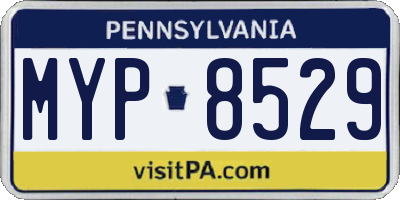 PA license plate MYP8529