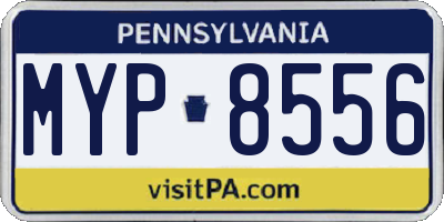 PA license plate MYP8556
