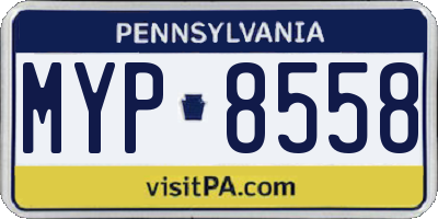 PA license plate MYP8558