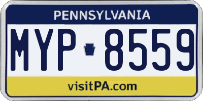 PA license plate MYP8559