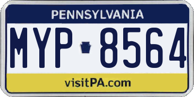 PA license plate MYP8564