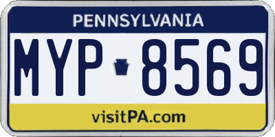 PA license plate MYP8569