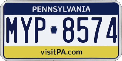 PA license plate MYP8574
