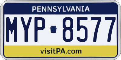 PA license plate MYP8577
