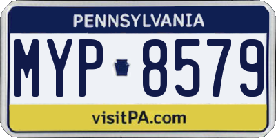 PA license plate MYP8579