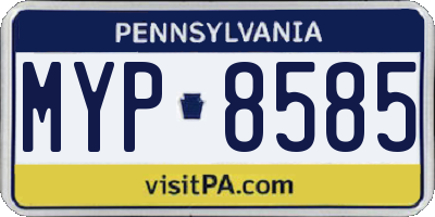 PA license plate MYP8585