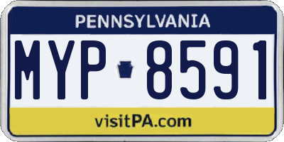 PA license plate MYP8591
