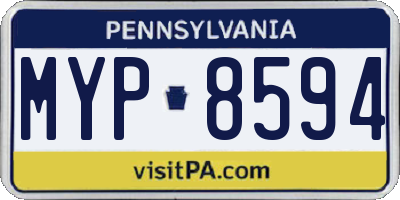PA license plate MYP8594