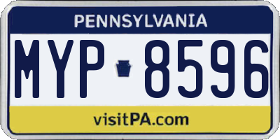 PA license plate MYP8596