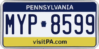 PA license plate MYP8599