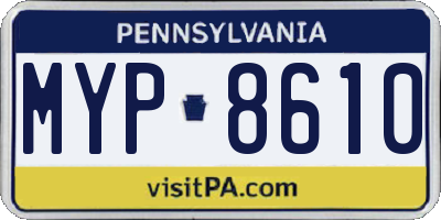 PA license plate MYP8610