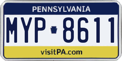 PA license plate MYP8611