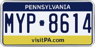 PA license plate MYP8614
