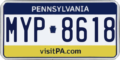 PA license plate MYP8618