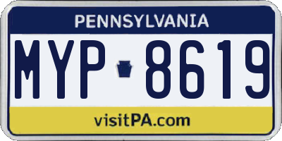 PA license plate MYP8619