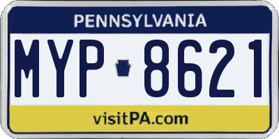 PA license plate MYP8621