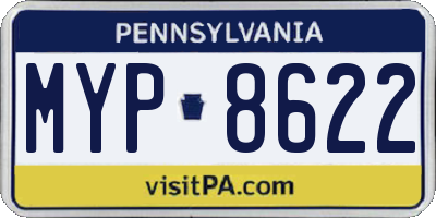 PA license plate MYP8622