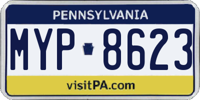 PA license plate MYP8623