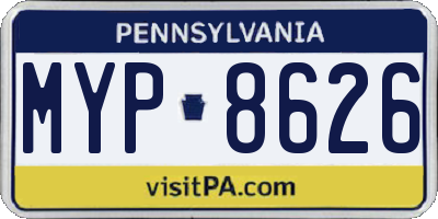PA license plate MYP8626