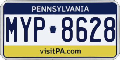 PA license plate MYP8628