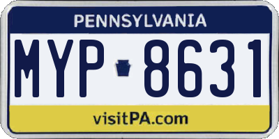 PA license plate MYP8631