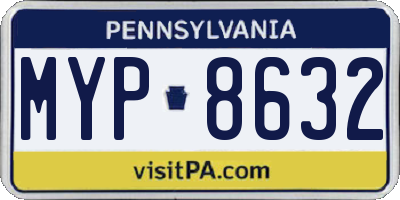 PA license plate MYP8632