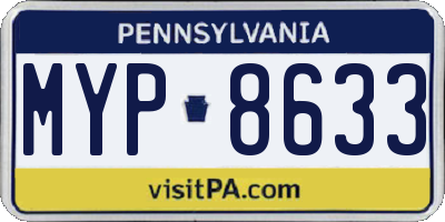 PA license plate MYP8633