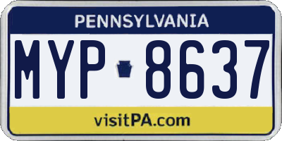 PA license plate MYP8637
