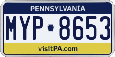 PA license plate MYP8653