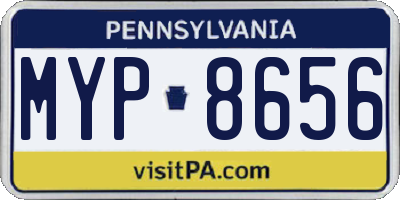 PA license plate MYP8656