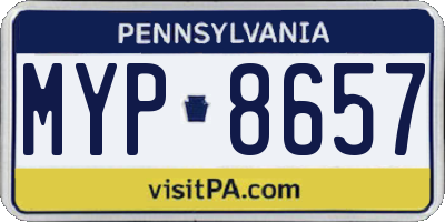 PA license plate MYP8657