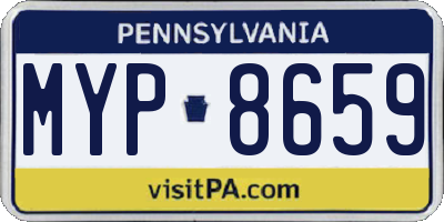 PA license plate MYP8659