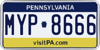 PA license plate MYP8666