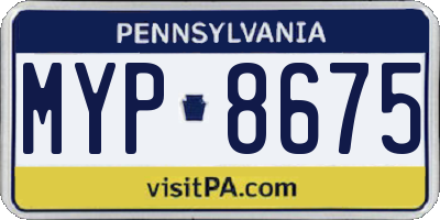 PA license plate MYP8675