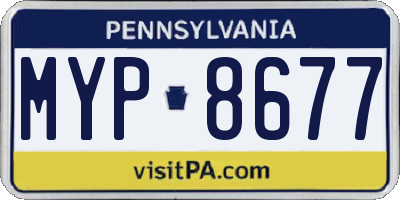 PA license plate MYP8677
