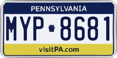 PA license plate MYP8681