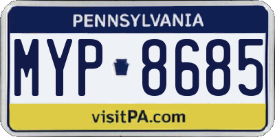 PA license plate MYP8685