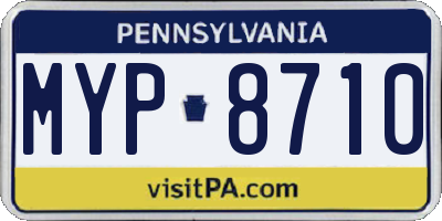 PA license plate MYP8710