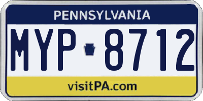 PA license plate MYP8712