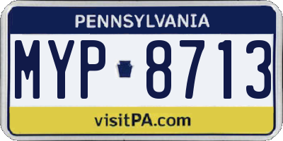 PA license plate MYP8713