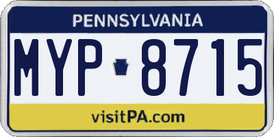 PA license plate MYP8715